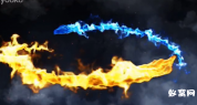 粒子火龙火焰标志交汇LOGO展示演示演绎大气震撼 AE模板