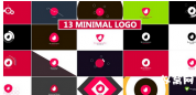 你标志显示包logo标志动感多彩AE模板包 Minimal Logo Reveal Pack