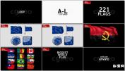 110款世界背三维国家旗帜国旗设计模元素板AE模板素材 免费