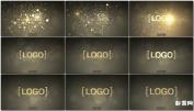 微光尘埃特效标志开场动画 金色粒子AE模板LOGO文字