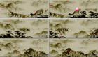 花瓣飘散中国水墨画山河 中国风画卷 视频素材