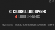 AE模板-三维彩色立体Logo翻转展示 3D Colorful Logo Opener