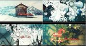 大片雪花过渡的冬季/圣诞节主题内容展示AE工程