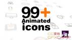 PR预设-线框图标ICON动画 99+ Icons Mogrt