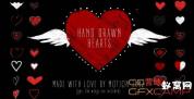 AE模板-卡通手绘心型爱心动画 Hand Drawn Hearts