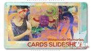 AE模板-水彩遮罩回忆相册照片开场 Watercolor Memories Cards Slidesho