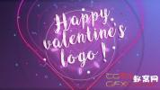 AE模板-扁平化情人节浪漫Logo动画 Happy Valentine logo