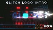 AE模板-信号损坏Logo动画 Glitch Logo Intro