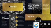 AE模板-奢华商务数据介绍包装片头 Gold Presentation