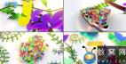 AE模板-树木开花蝴蝶汇集Logo动画 Morning Theme Package