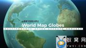 AE模板-三维地球世界地点连线动画 World Map Globes