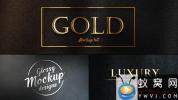 AE模板-金色质感文字Logo动画 Gold Mockup Kit – Glossy Logo & Titles
