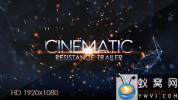 AE模板-点线抽象粒子背景文字宣传片开场 Resistance Cinematic Trailer