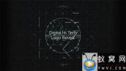 AE模板-科技感线条Logo动画 Digital Hi Tech Logo Reveal