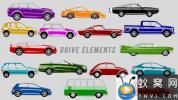 AE模板-卡通汽车人物头像动画 Drive Elements