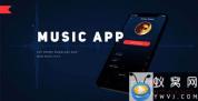 AE模板-iPhone X手机音乐APP展示介绍动画 Music App Promo Presentation