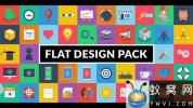 AE模板-50个生活扁平化图标ICON动画 Flat Design Pack