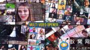AE模板-视频照片墙Logo开场 Multi Video Opener