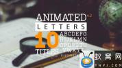 AE模板-英文字母文字书写动画 Animated Letters & 10 Titles Layout 2