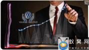 AE模板-手指点击商务数据图Logo动画 Business Chart – Logo Intro