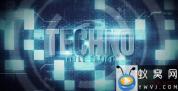AE模板-科技感闪烁背景三维文字标题动画 Techno Title