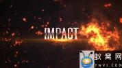 AE模板-火焰能量大气文字标题片头 Impact Titles Fire 4K