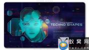 AE模板-化学科技感介绍宣传片开场 Techno Shapes Digital Slideshow