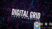 AE模板-科技感网格背景Logo动画 Digital Grid Logo Animation