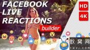 AE模板-网络卡通表情流动过场动画 Facebook Live Reactions Builder