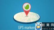 AE模板-卡通地图地点定位动画 GPS Markers Map