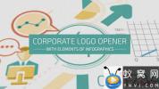 AE模板-信息数据展示Logo动画 Corporate Logo Opener With Elements Of Infographics