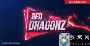 AE模板-能量闪电游戏Logo动画 Red Dragonz