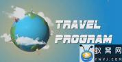AE模板-卡通地球环绕旅游景点展示动画 Travel Program Broadcast
