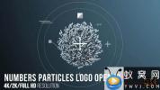 AE模板-三维数字粒子汇聚Logo动画 Numbers Particles Logo Opener