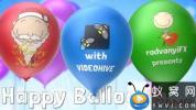 AE模板-卡通可爱气球动画 Happy Balloons