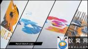 AE模板-粉笔铅笔素描填充Logo动画 Chalk and Pencil Sketch Logo