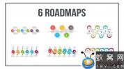 AE模板-阶梯式时间线介绍动画 6 Roadmaps Templates – Set Four