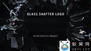 AE模板-撞击玻璃破碎Logo动画 Glass Shatter Logo