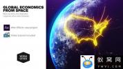AE模板-科技感地球国家线框信息数据介绍 Global Economics From Spa