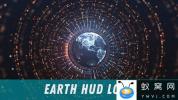 AE模板-HUD科技感地球Logo动画 Earth HUD Logo