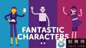 E模板-创意扁平化MG人物角色动画 Fantastic Characters – for explain