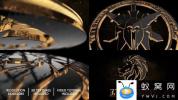 AE模板-E3D三维黑金Logo动画 Gold Black And Shine Logo Reveal