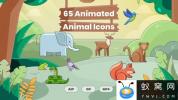 AE模板-扁平化卡通动画MG动画图标 65 Animated Animal Icons