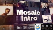 AE模板-图片视频拼贴Logo动画 Mosaic Intro