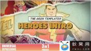 AE模板-卡通漫画英雄宣传片头 Heroes Intro