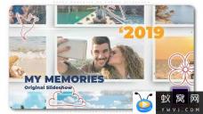 AE模板+PR预设-旅游照片回忆相册片头 Happy Memories My Family Slides